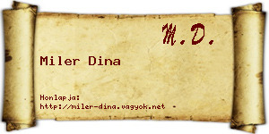 Miler Dina névjegykártya
